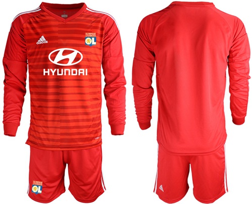 Lyon Blank Red Goalkeeper Long Sleeves Soccer Club Jersey